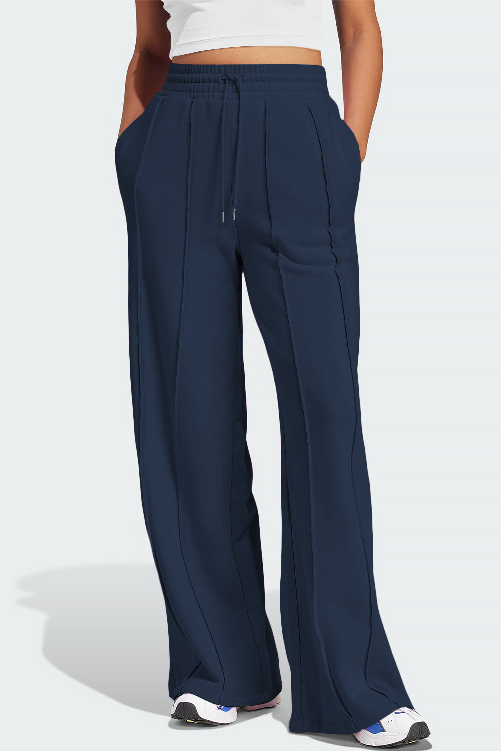 Drawstring Wide Leg Active Pants - RebelReine Apparel & Co.