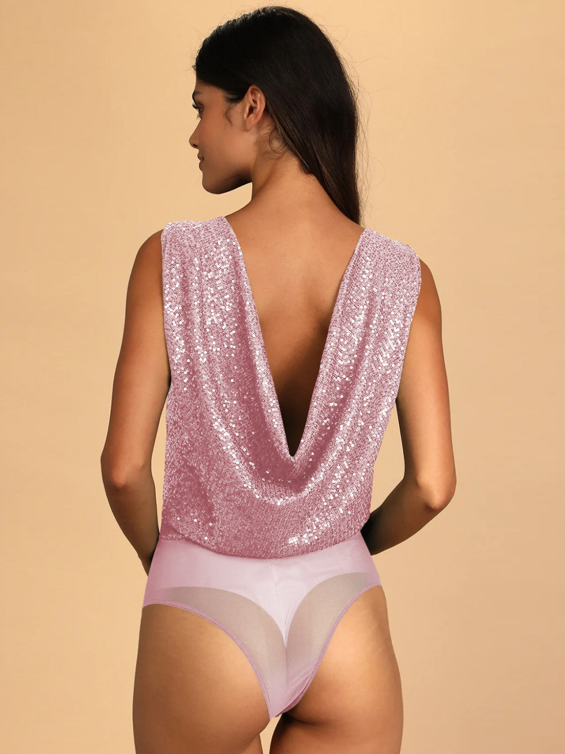 Sequin Surplice Sleeveless Bodysuit - RebelReine Apparel & Co.