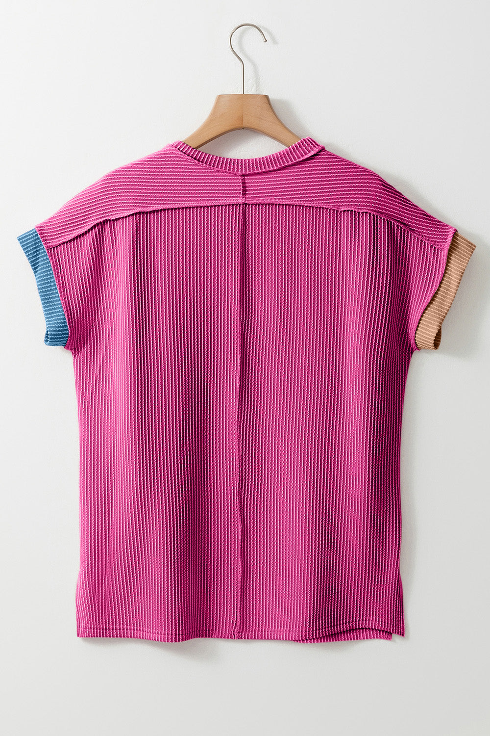 Color Block Round Neck Short Sleeve T-Shirt - RebelReine Apparel & Co.