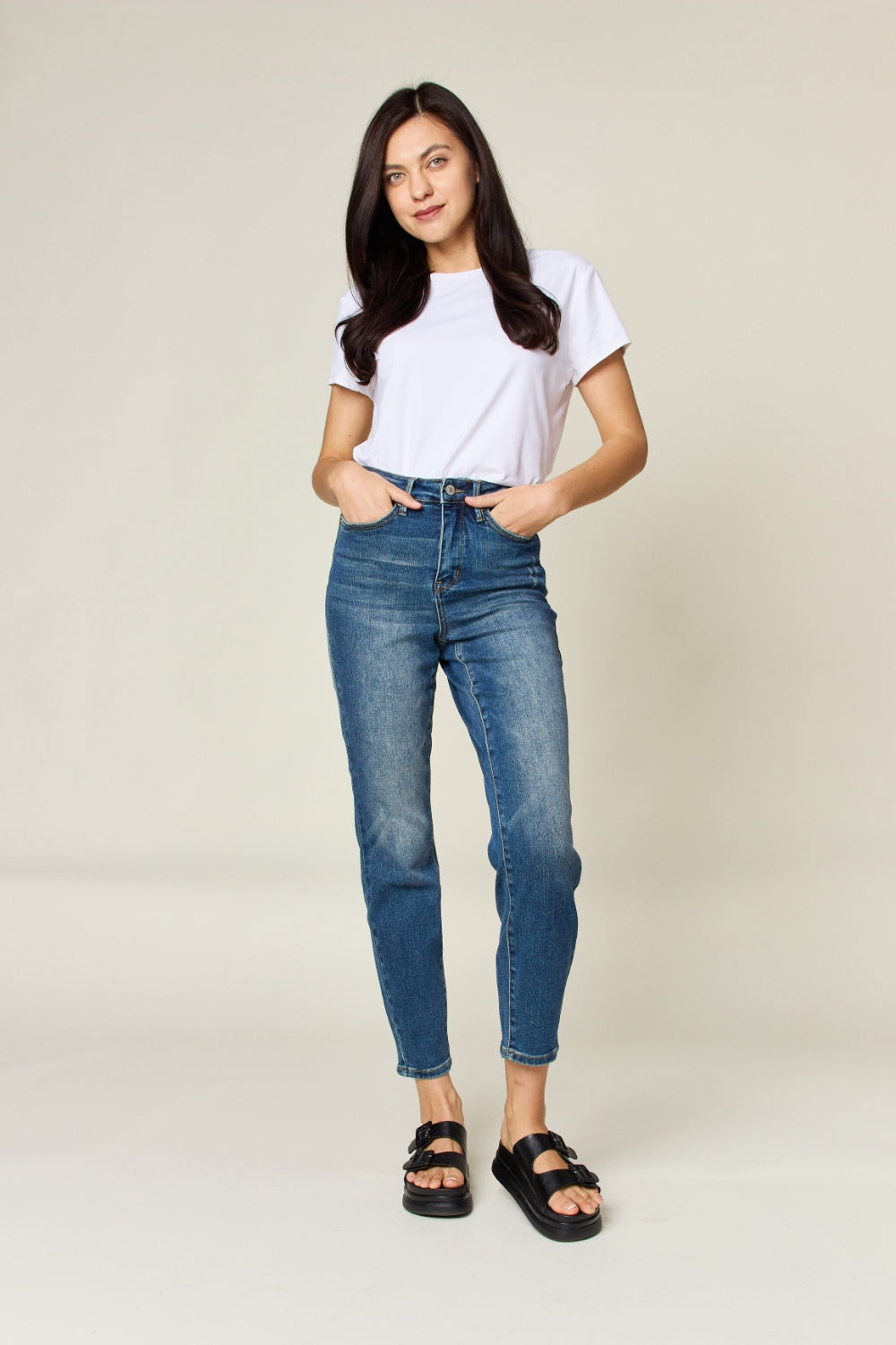 Judy Blue Full Size Tummy Control High Waist Slim Jeans - RebelReine Apparel & Co.