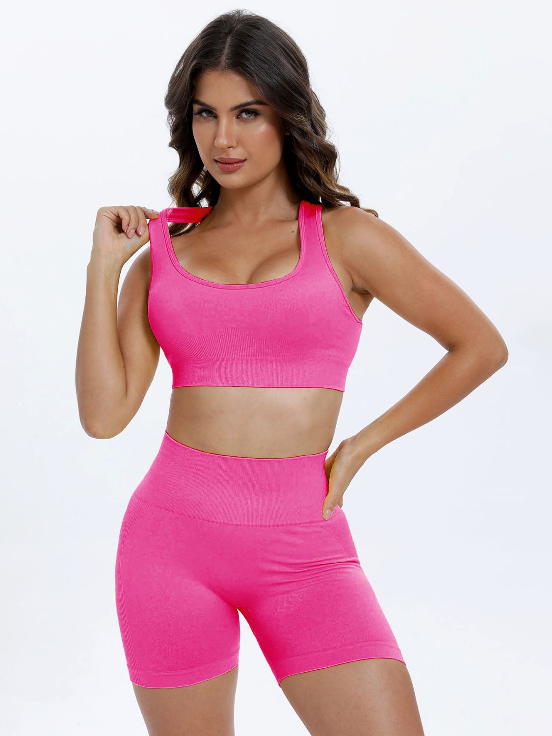 Scoop Neck Wide Strap Top and Shorts Active Set - RebelReine Apparel & Co.