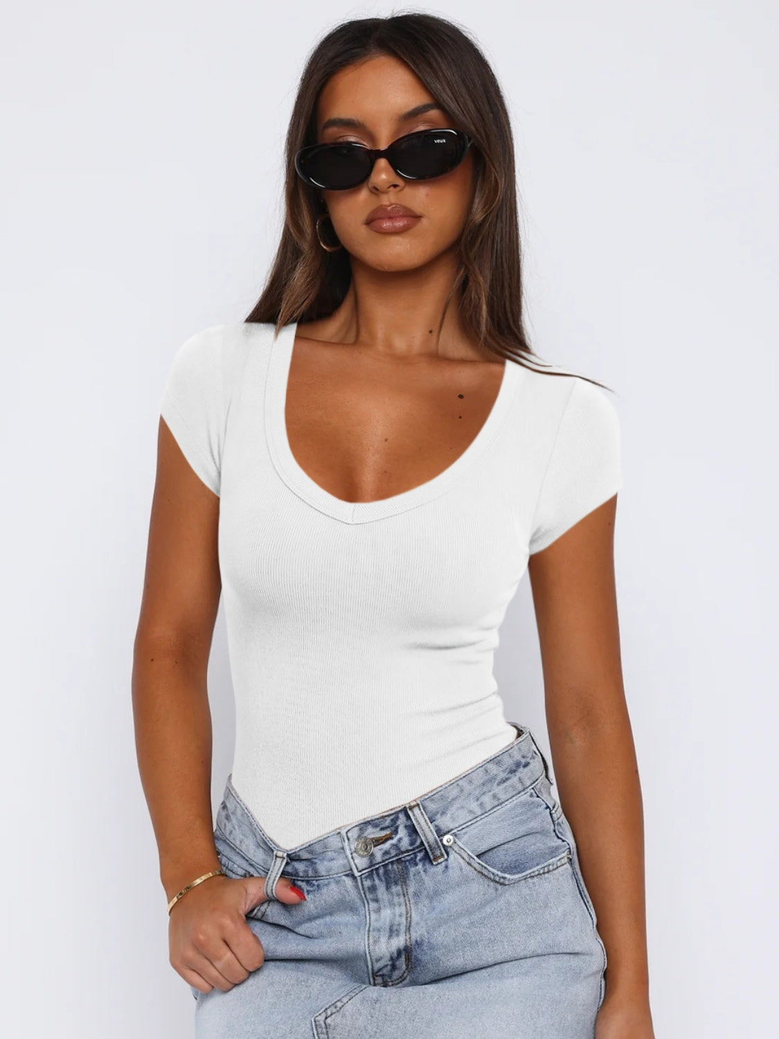 Scoop Neck Cap Sleeve T-Shirt - RebelReine Apparel & Co.