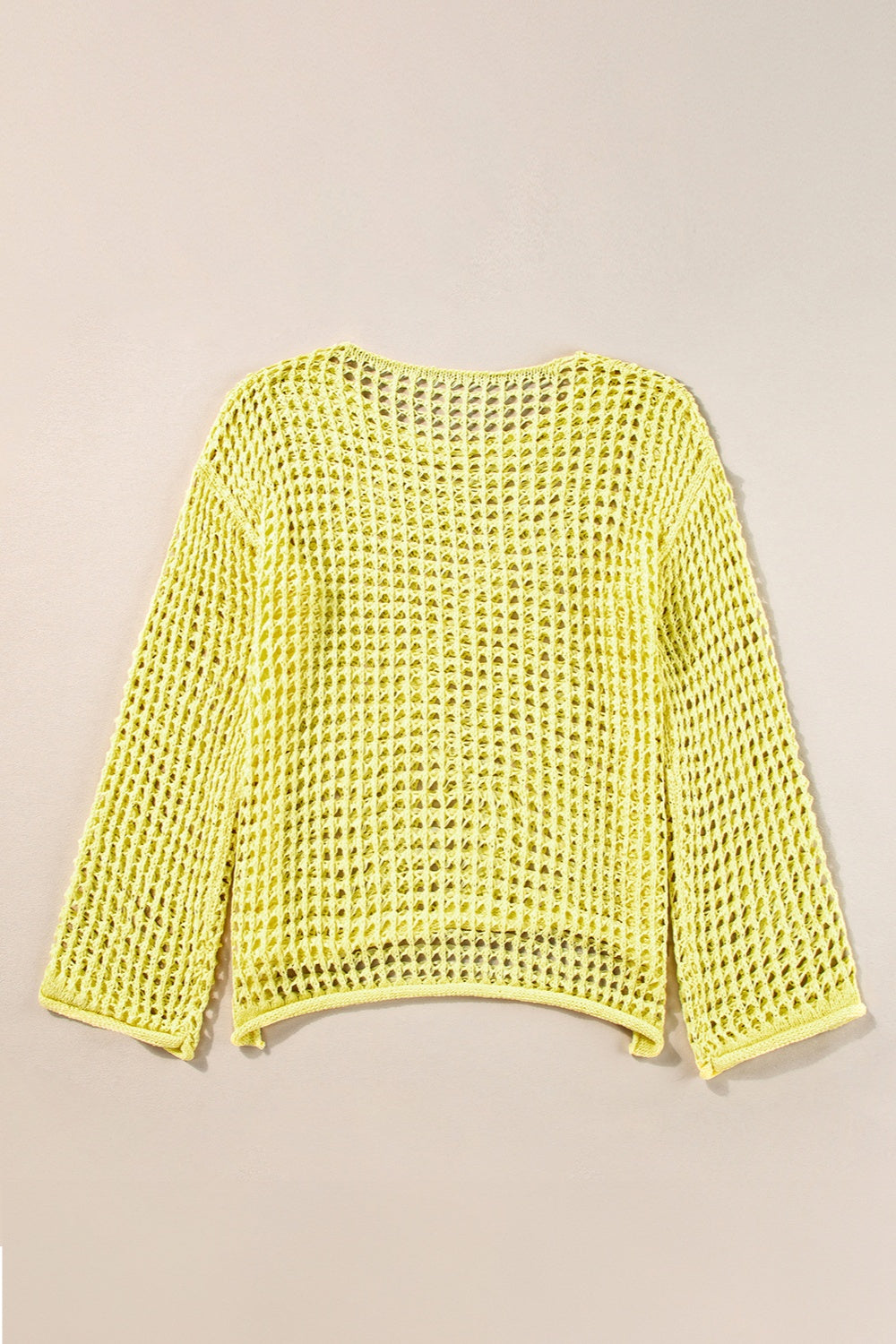 Openwork Round Neck Dropped Shoulder Knit Top - RebelReine Apparel & Co.