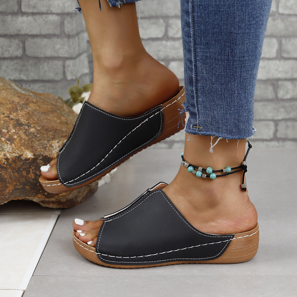 PU Leather Open Toe Sandals - RebelReine Apparel & Co.