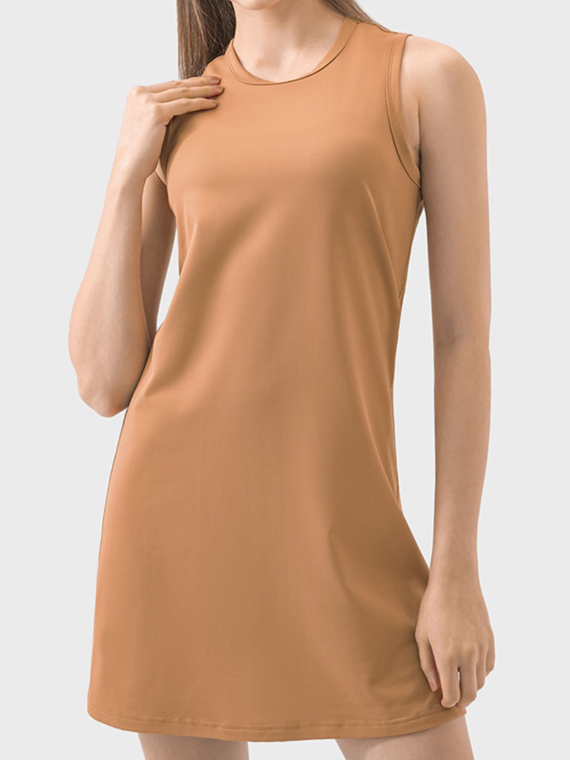 Round Neck Sleeveless Active Dress - RebelReine Apparel & Co.