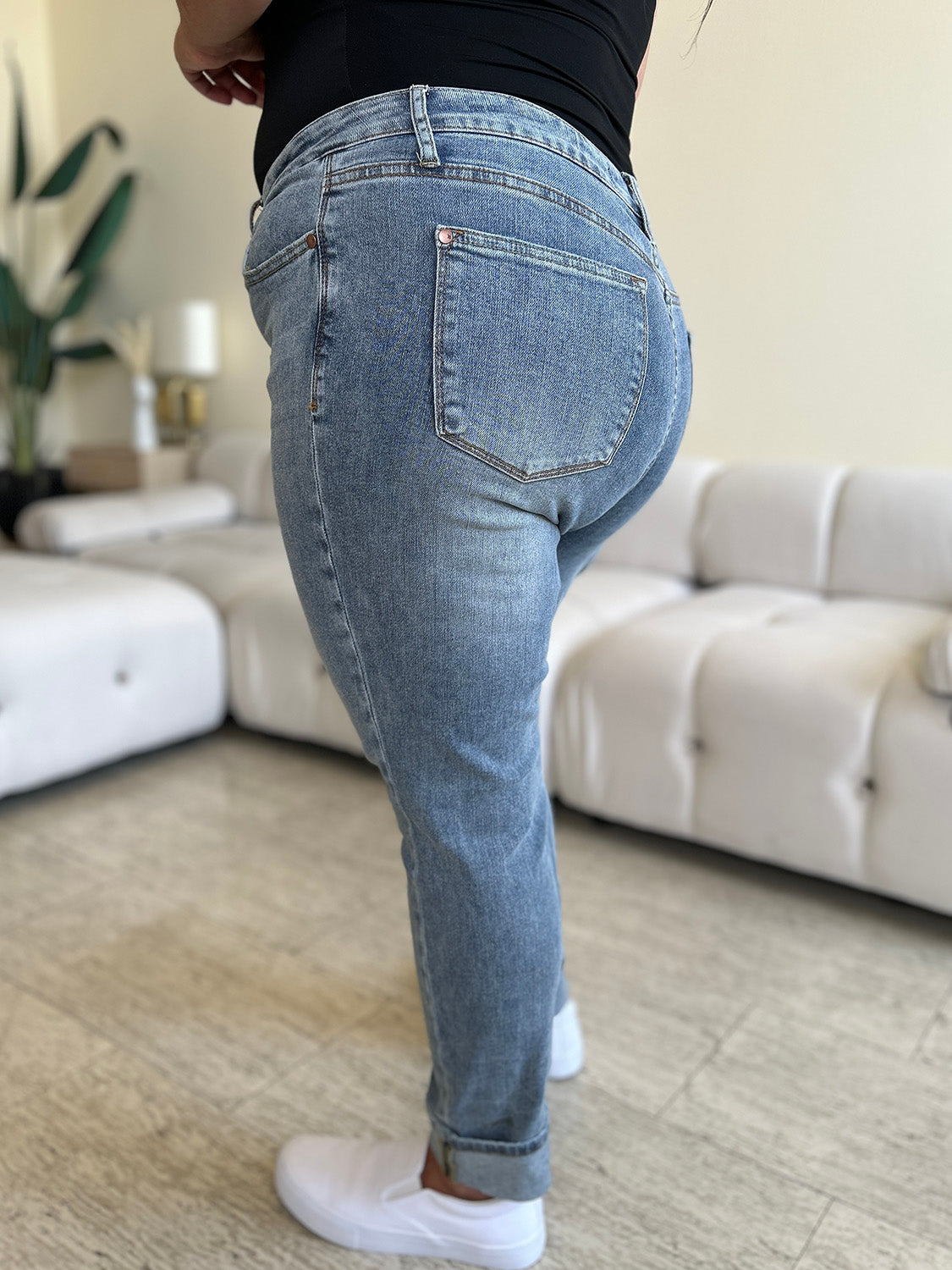 Judy Blue Full Size High Waist Cuff Hem Skinny Jeans - RebelReine Apparel & Co.