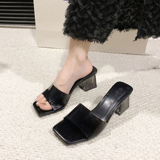 Open Toe Block Heel Sandals - RebelReine Apparel & Co.