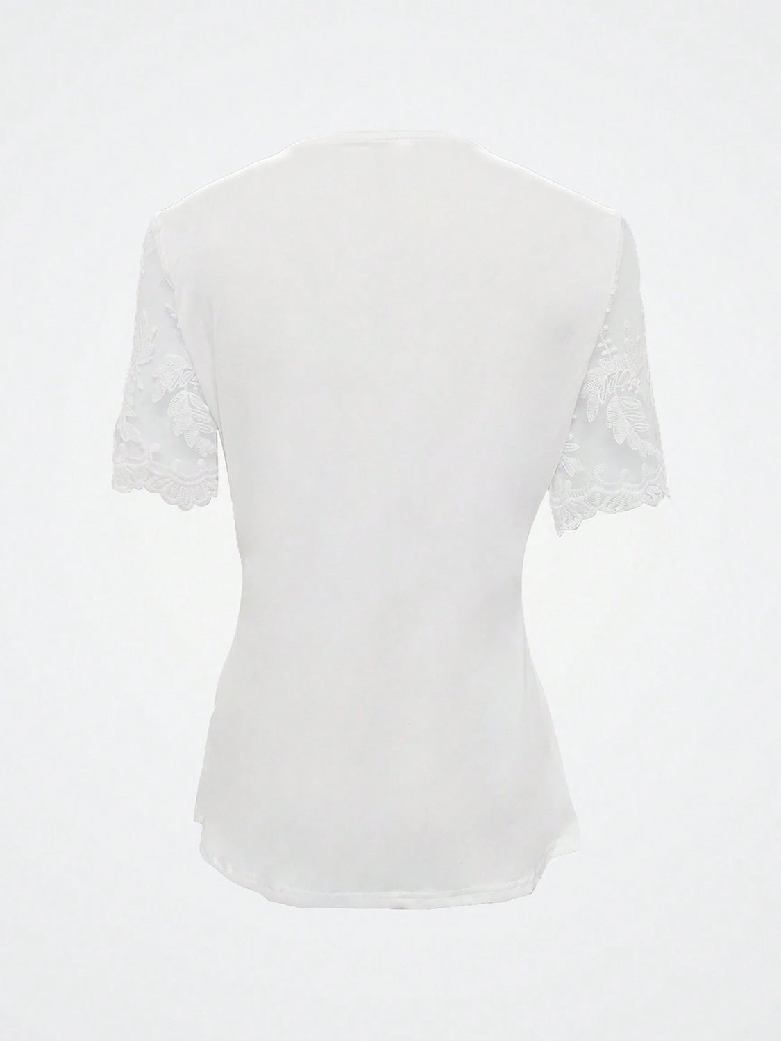 Notched Lace Short Sleeve Top - RebelReine Apparel & Co.