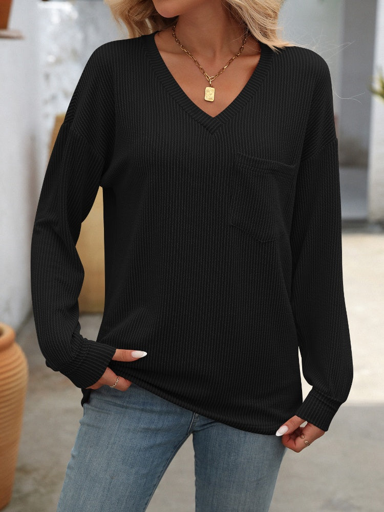 V-Neck Long Sleeve T-Shirt