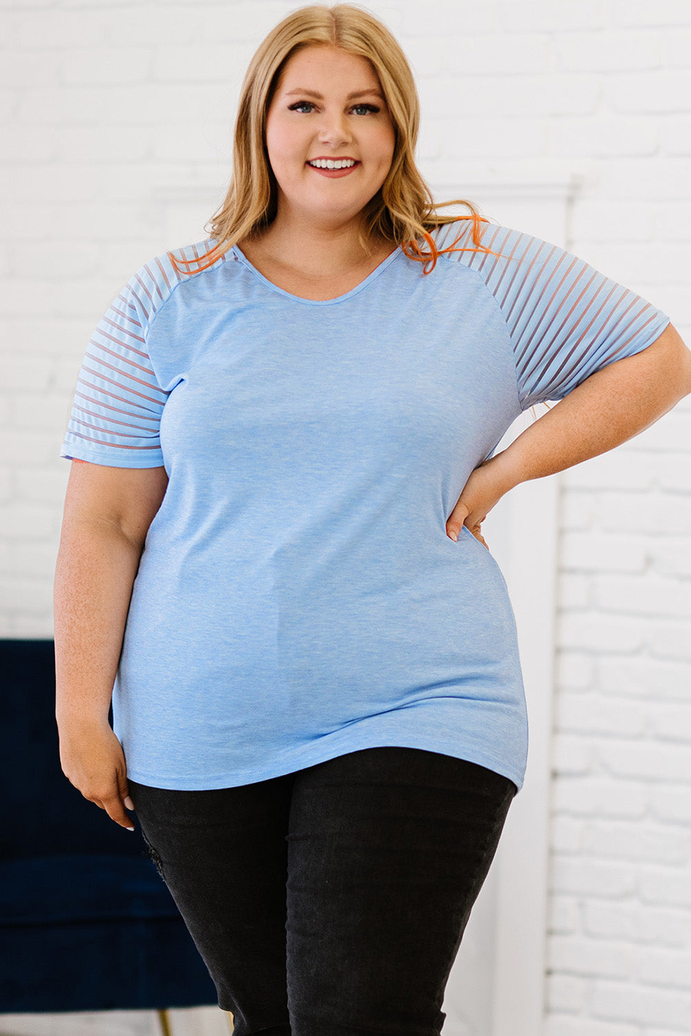 Plus Size V-Neck Raglan Sleeve Tee - RebelReine Apparel & Co.