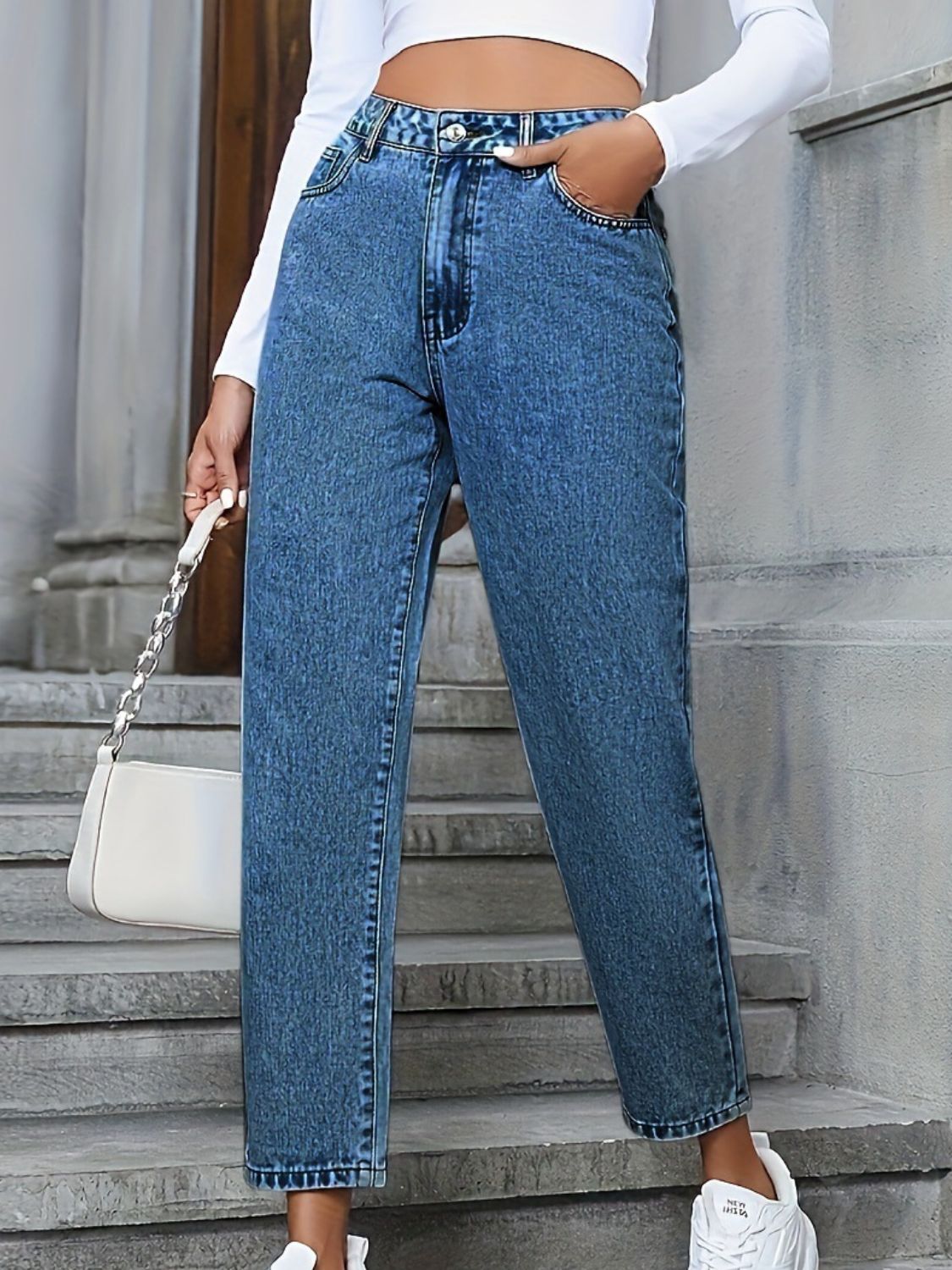 Pocketed Straight Leg Jeans - RebelReine Apparel & Co.