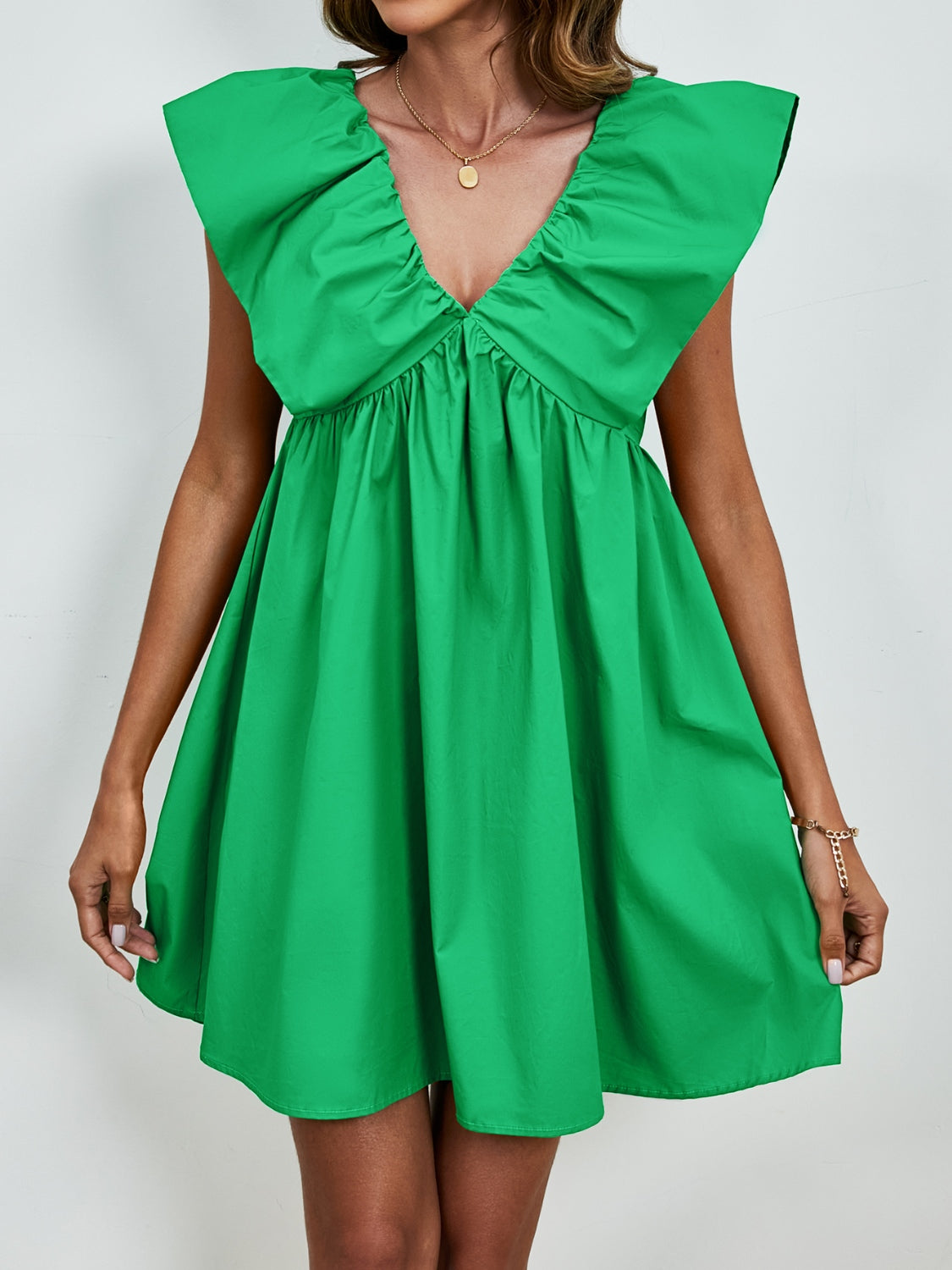 V-Neck Cap Sleeve Mini Dress - RebelReine Apparel & Co.