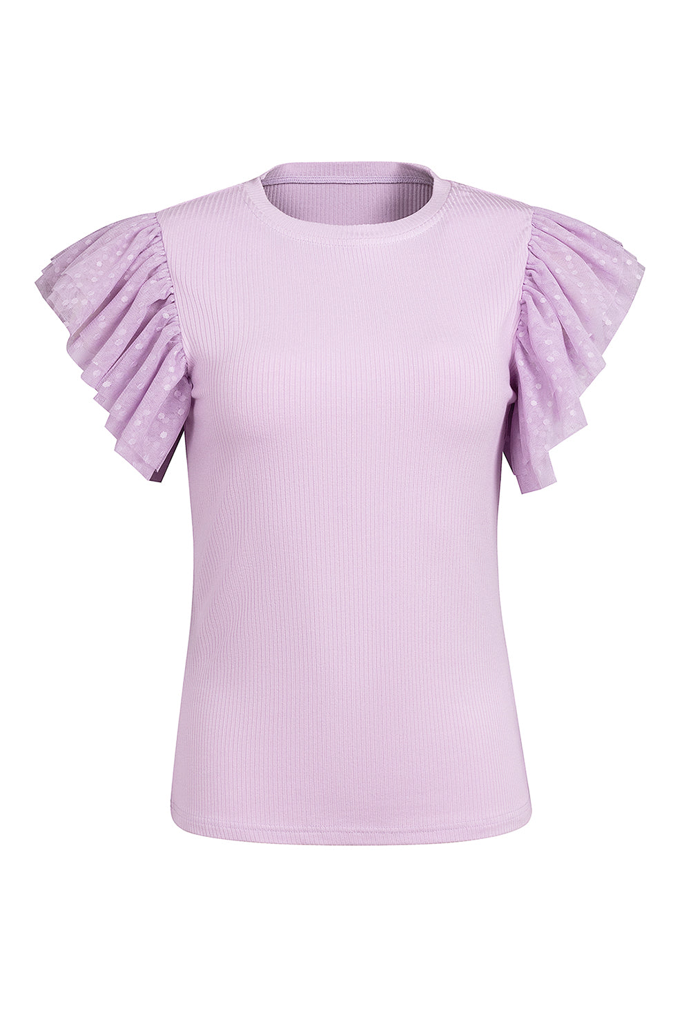 Ruffled Round Neck Cap Sleeve Top - RebelReine Apparel & Co.