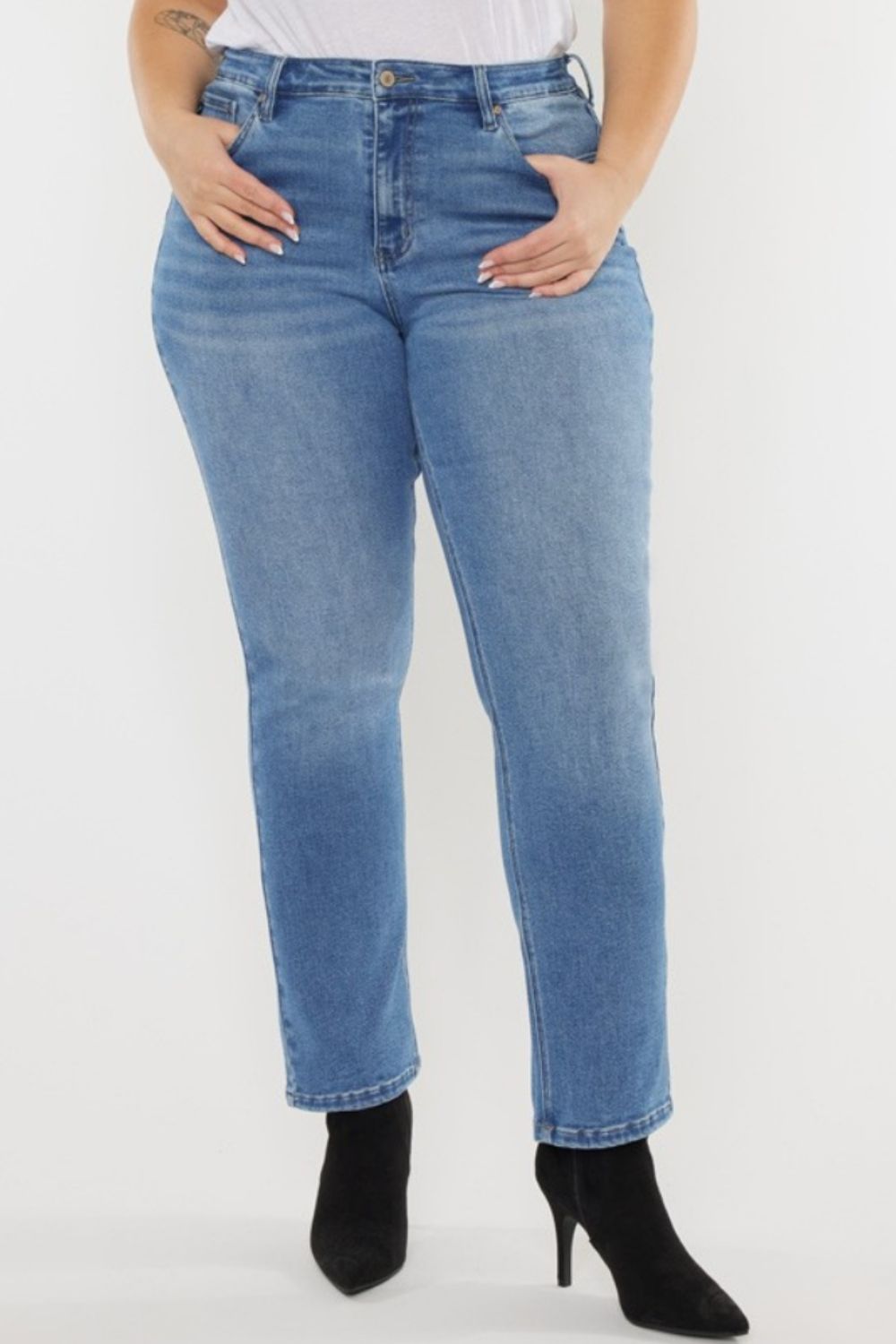 Kancan Full Size Cat's Whiskers High Waist Jeans - RebelReine Apparel & Co.