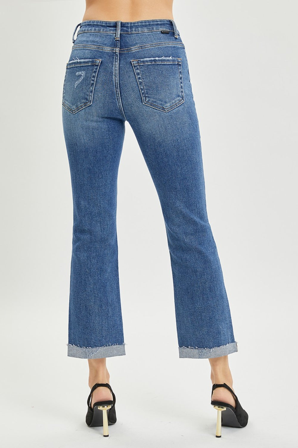 RISEN Full Size Button Fly Cropped Bootcut Jeans - RebelReine Apparel & Co.