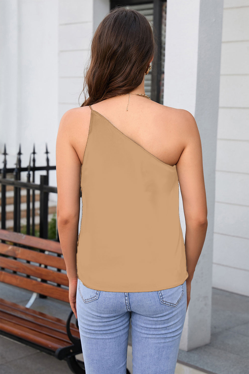 One Shoulder Sleeveless Top Trendsi