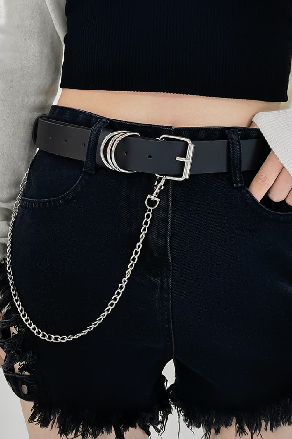 PU Leather Alloy Chain Belt - RebelReine Apparel & Co.