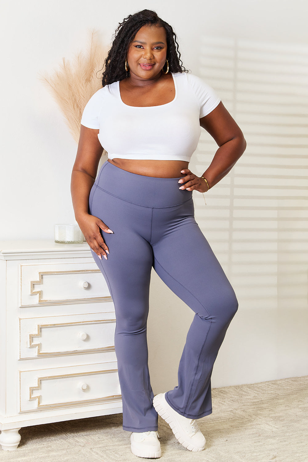 Basic Bae Wide Waistband Bootcut Sports Pants - RebelReine Apparel & Co.