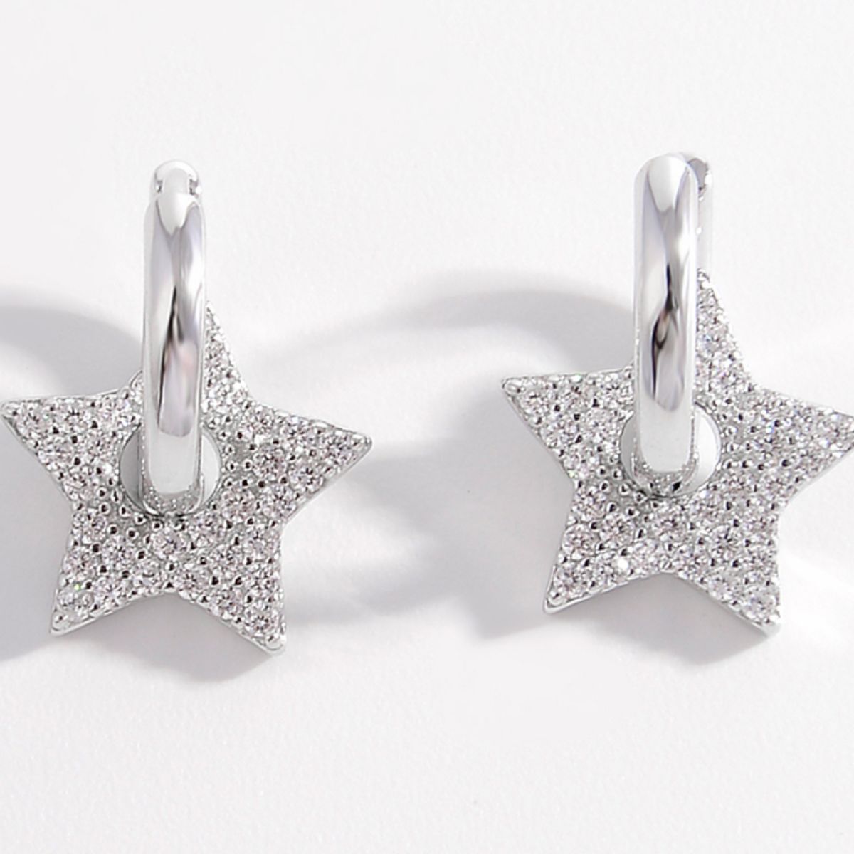 925 Sterling Silver Zircon Star Earrings - RebelReine Apparel & Co.Trendsi