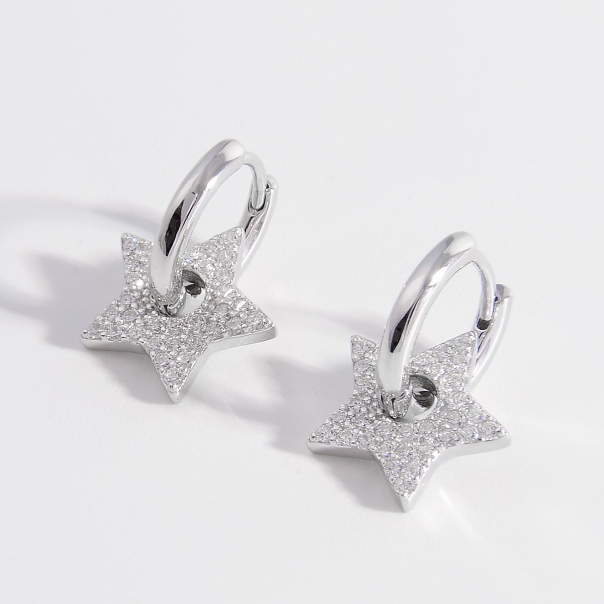 925 Sterling Silver Zircon Star Earrings - RebelReine Apparel & Co.Trendsi