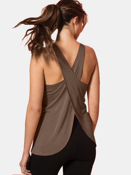 Crisscross Scoop Neck Active Tank - RebelReine Apparel & Co.