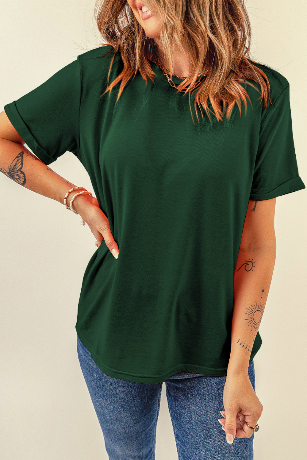 Round Neck Short Sleeve T-Shirt - RebelReine Apparel & Co.