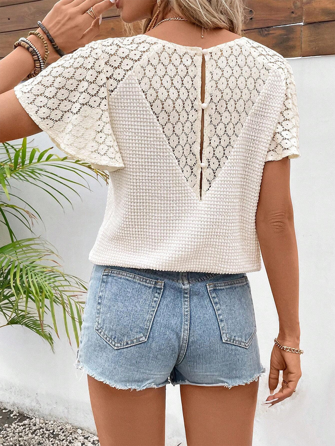 V-Neck Flutter Sleeve Blouse - RebelReine Apparel & Co.