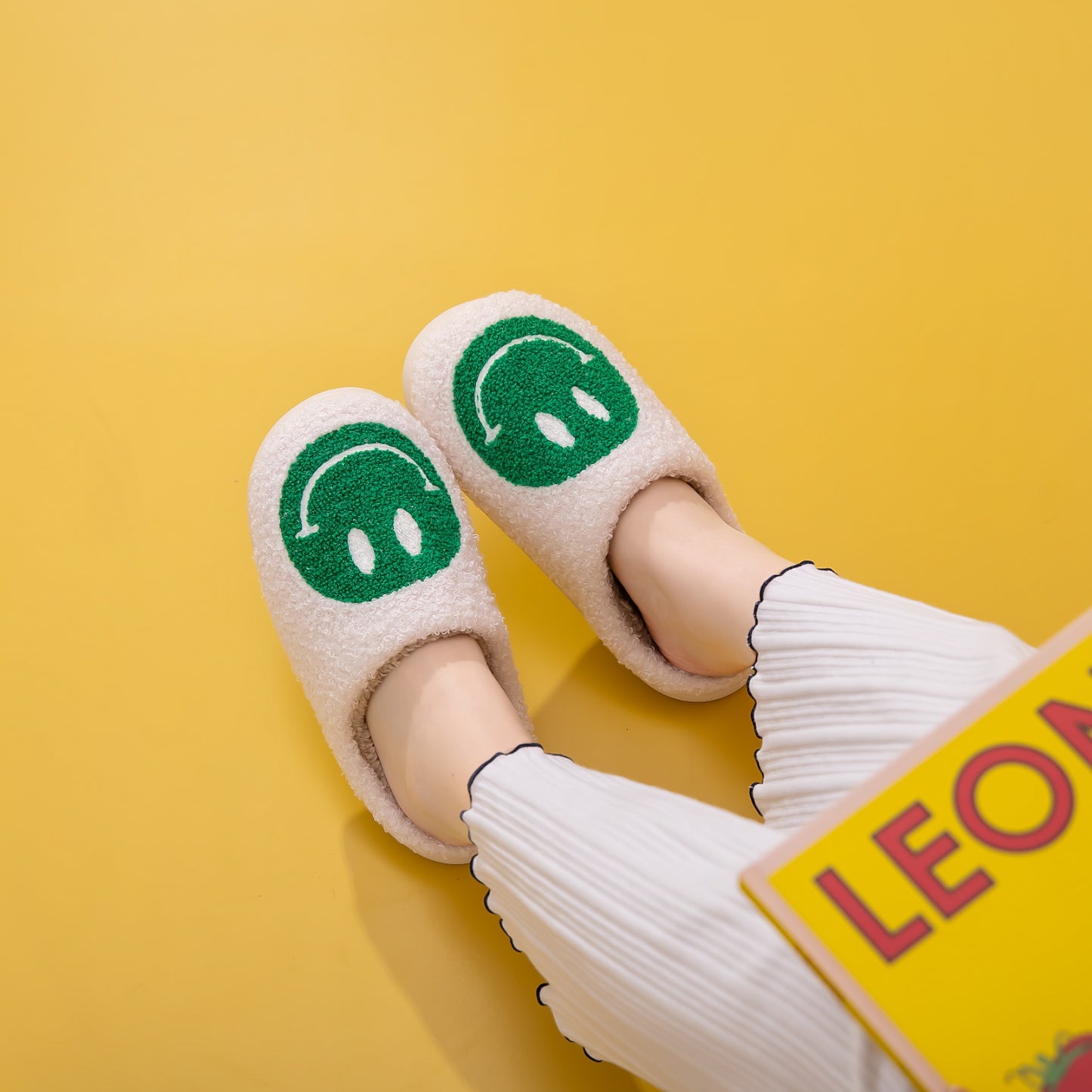 Melody Smiley Face Slippers - RebelReine Apparel & Co.