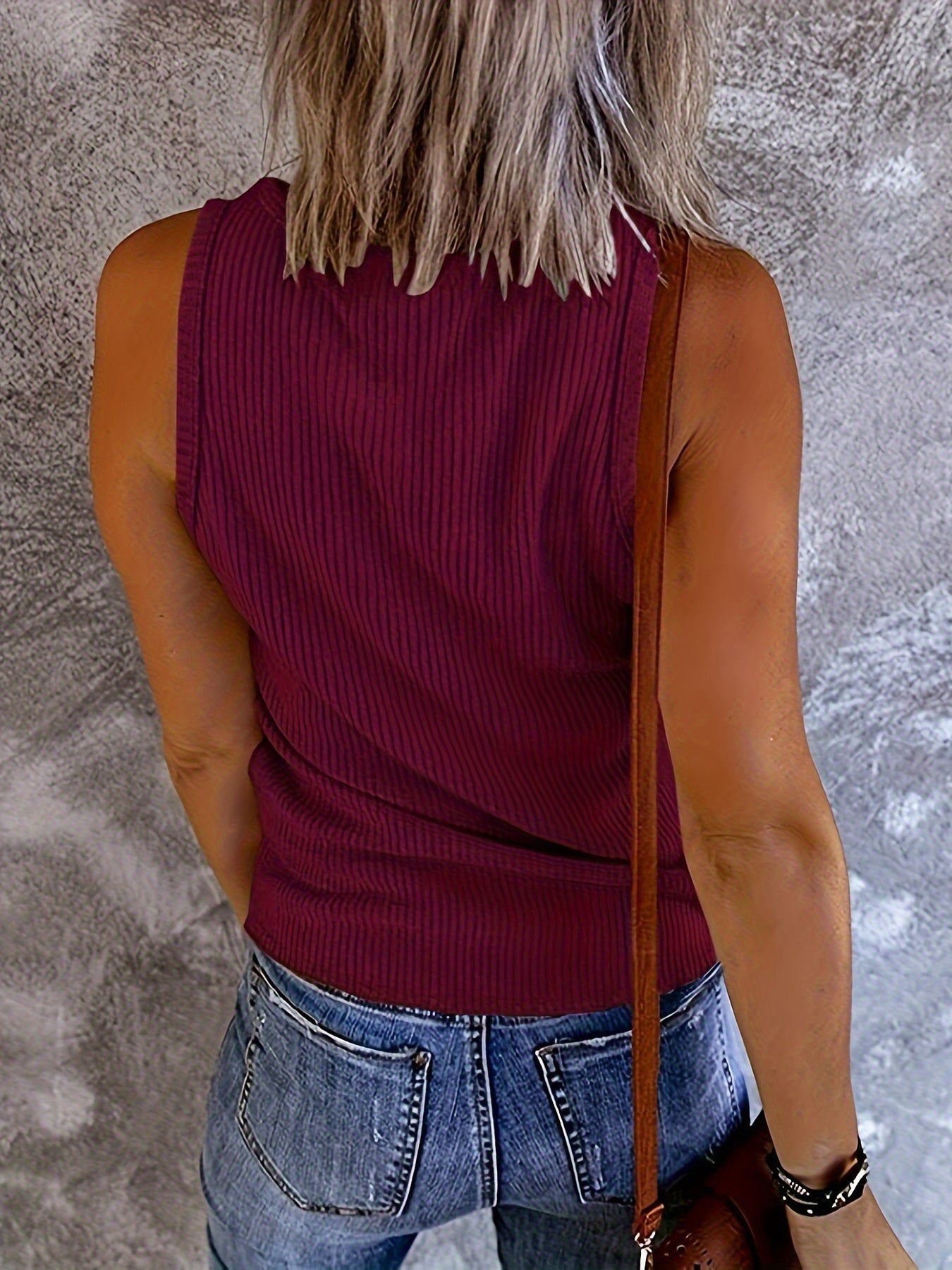 Ribbed V-Neck Wide Strap Tank - RebelReine Apparel & Co.