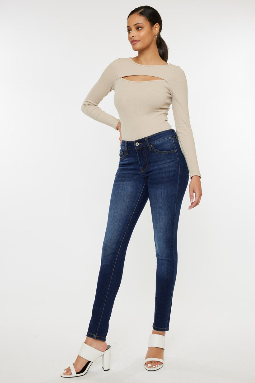 Kancan Mid Rise Gradient Skinny Jeans - RebelReine Apparel & Co.