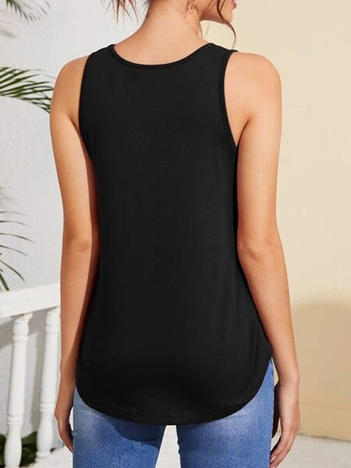 V-Neck Curved Hem Tank - RebelReine Apparel & Co.