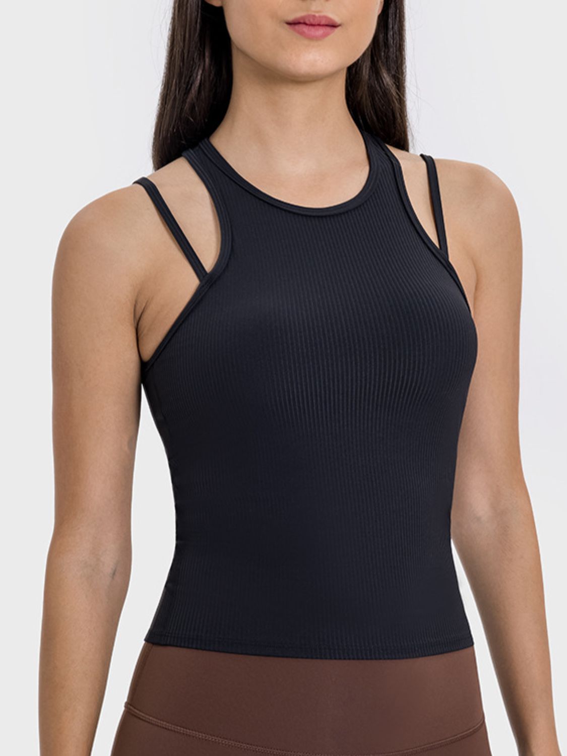 Cutout Round Neck Racerback Active Tank - RebelReine Apparel & Co.