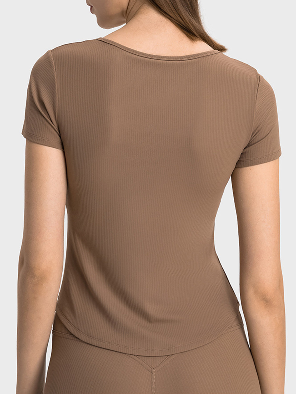 Notched Short Sleeve Active T-Shirt - RebelReine Apparel & Co.