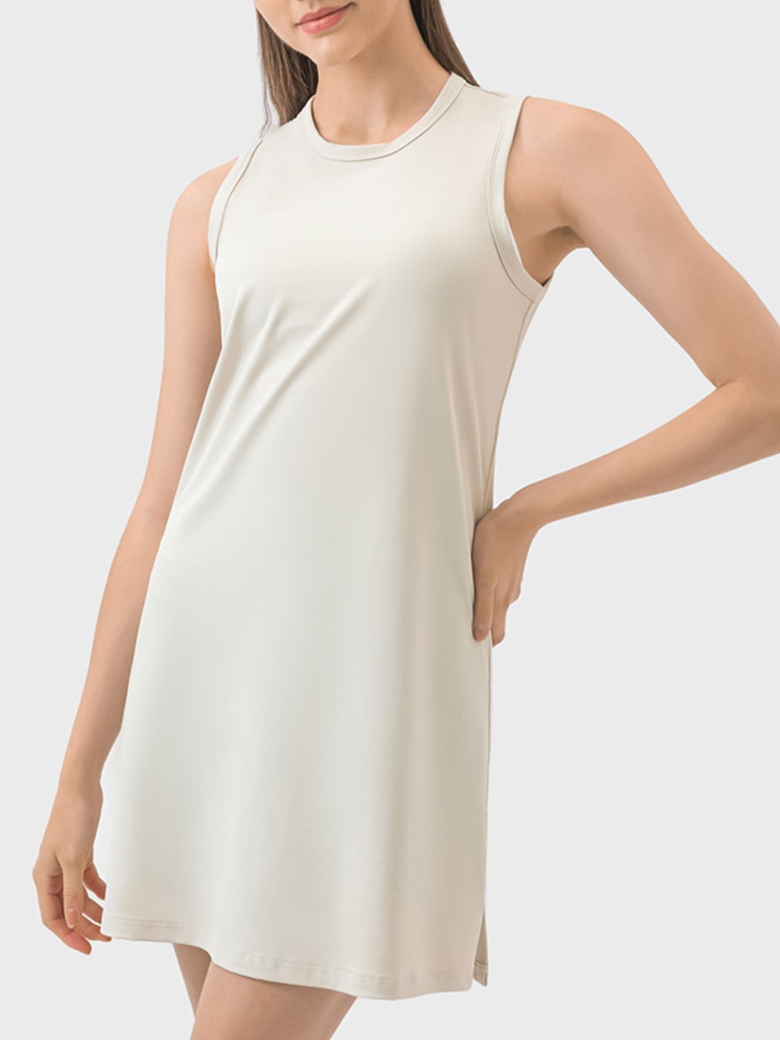 Round Neck Sleeveless Active Dress - RebelReine Apparel & Co.