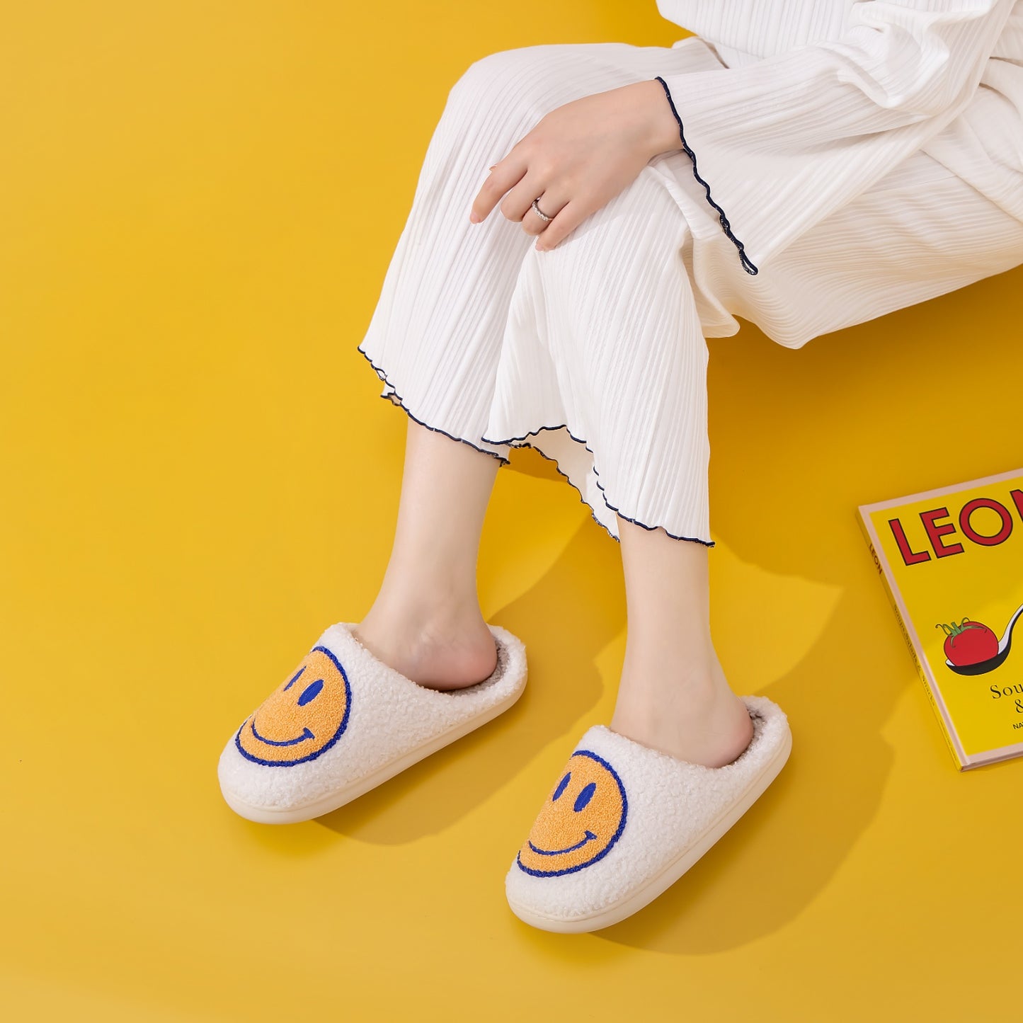 Melody Smiley Face Slippers - RebelReine Apparel & Co.