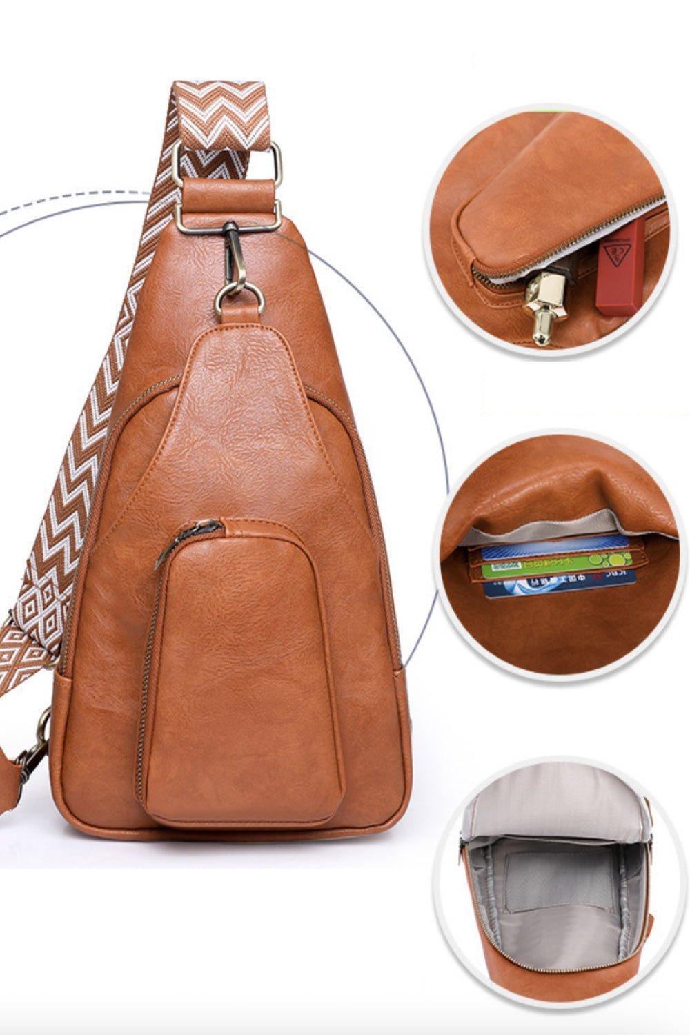 Adored Take A Trip PU Leather Sling Bag - RebelReine Apparel & Co.Trendsi