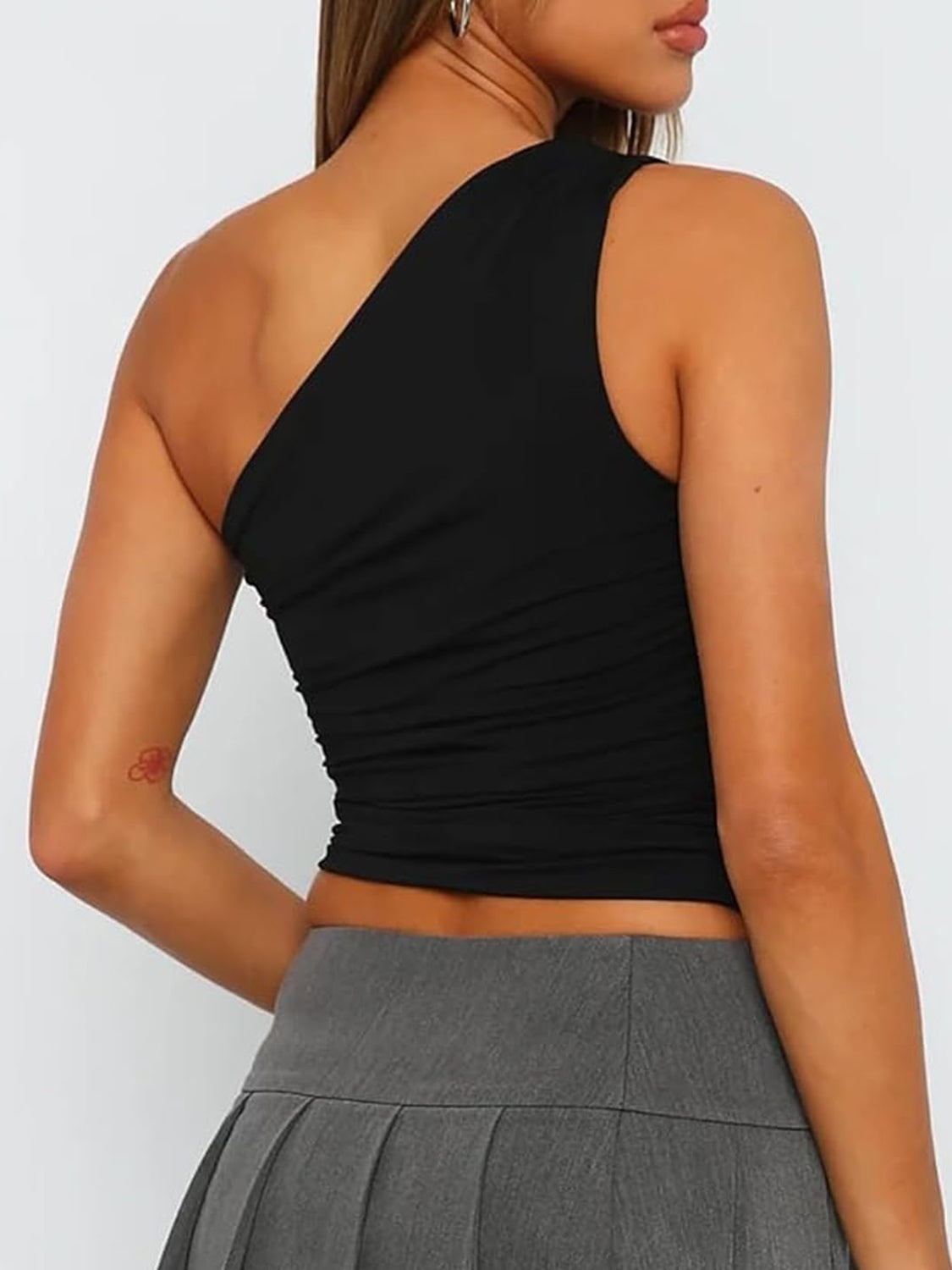 Ruched One Shoulder Tank - RebelReine Apparel & Co.