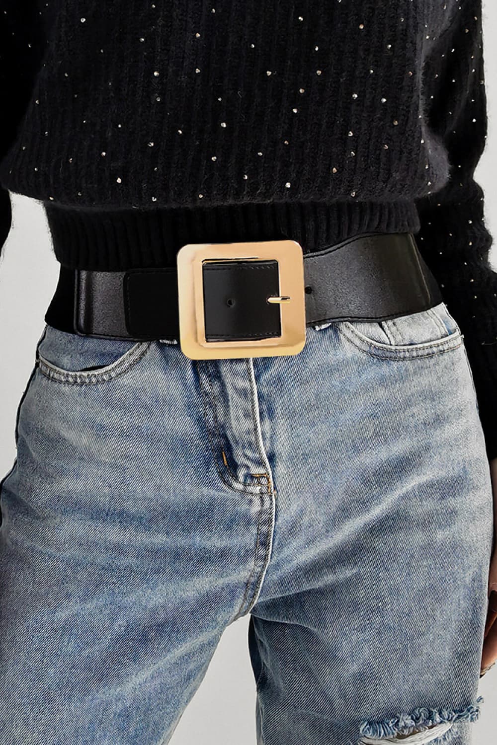 Alloy Buckle PU Leather Belt - RebelReine Apparel & Co.Trendsi