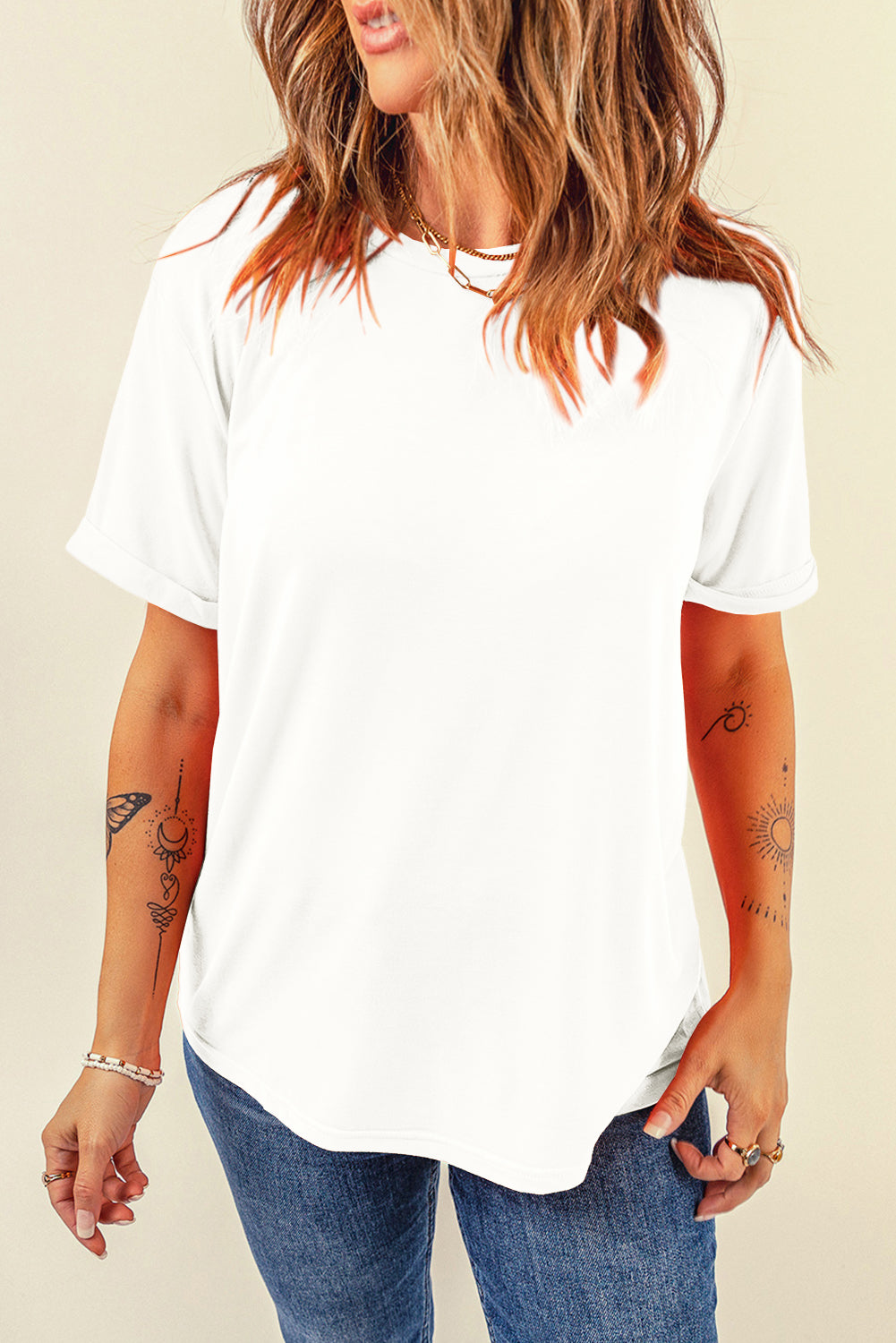 Round Neck Short Sleeve T-Shirt - RebelReine Apparel & Co.