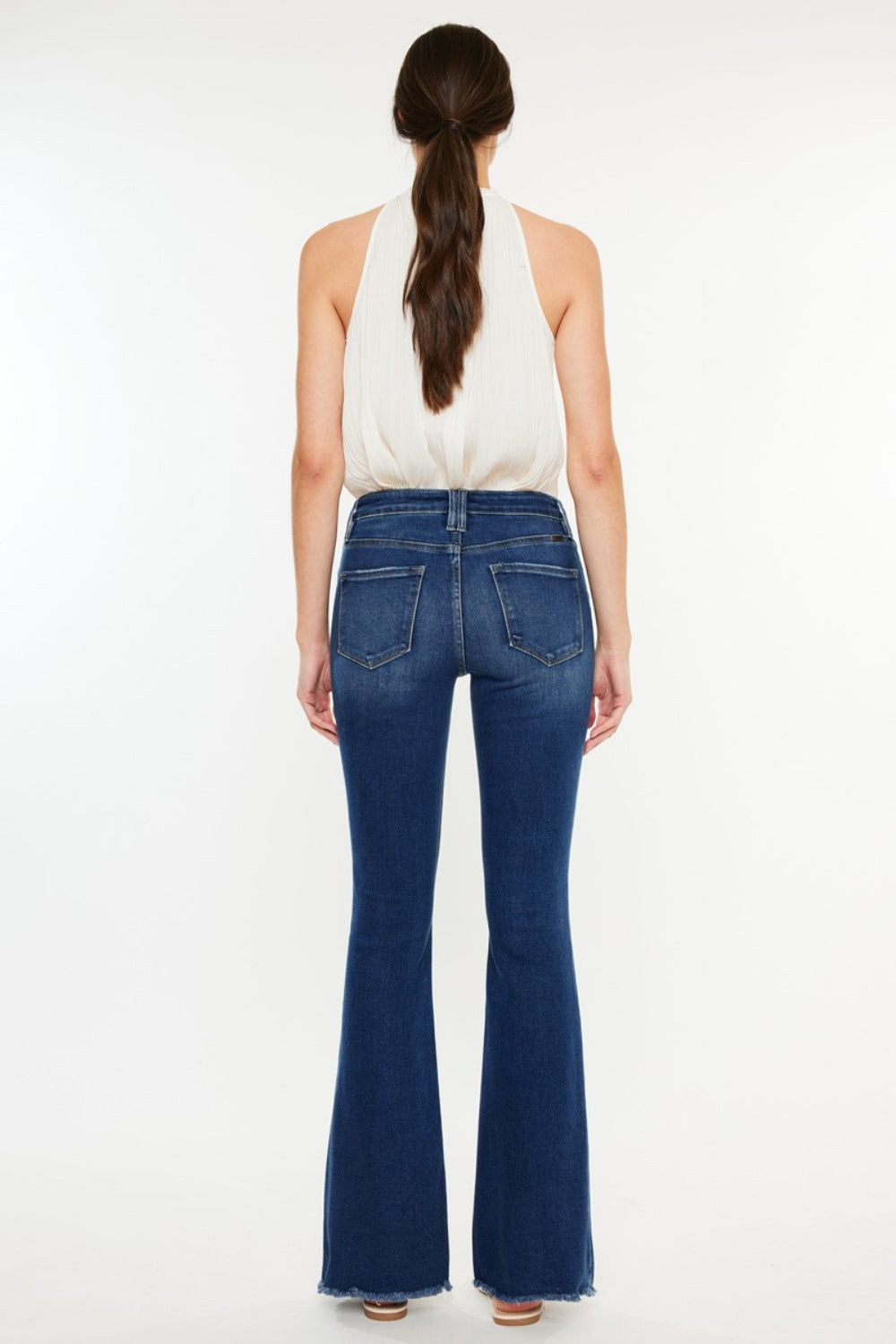 Kancan Cat's Whiskers Raw Hem Flare Jeans - RebelReine Apparel & Co.