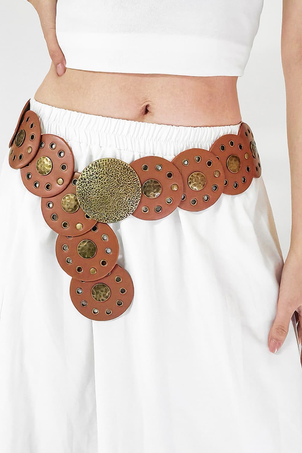 Round Shape PU Leather Belt - RebelReine Apparel & Co.