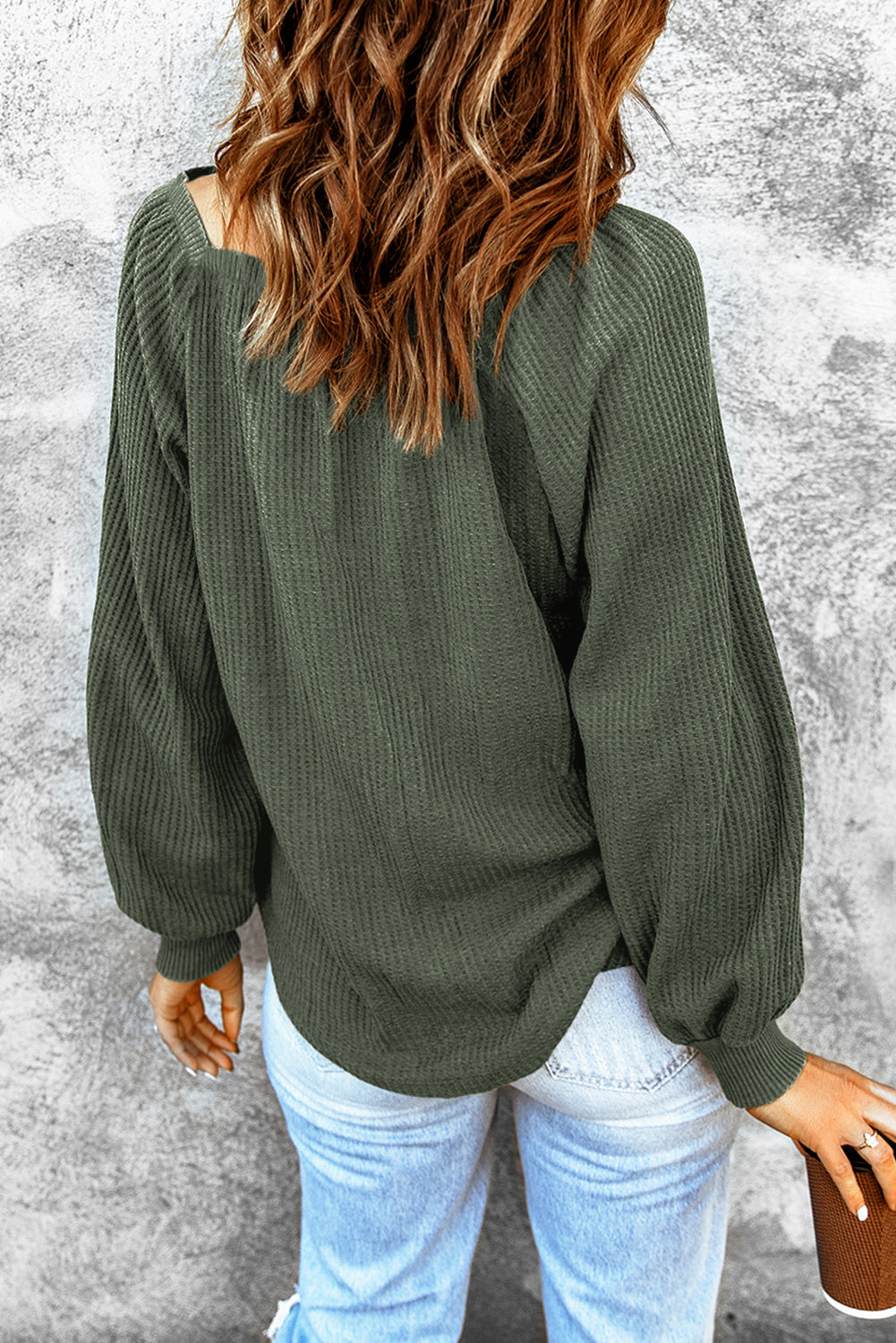 Square Neck Waffle-Knit Top - RebelReine Apparel & Co.