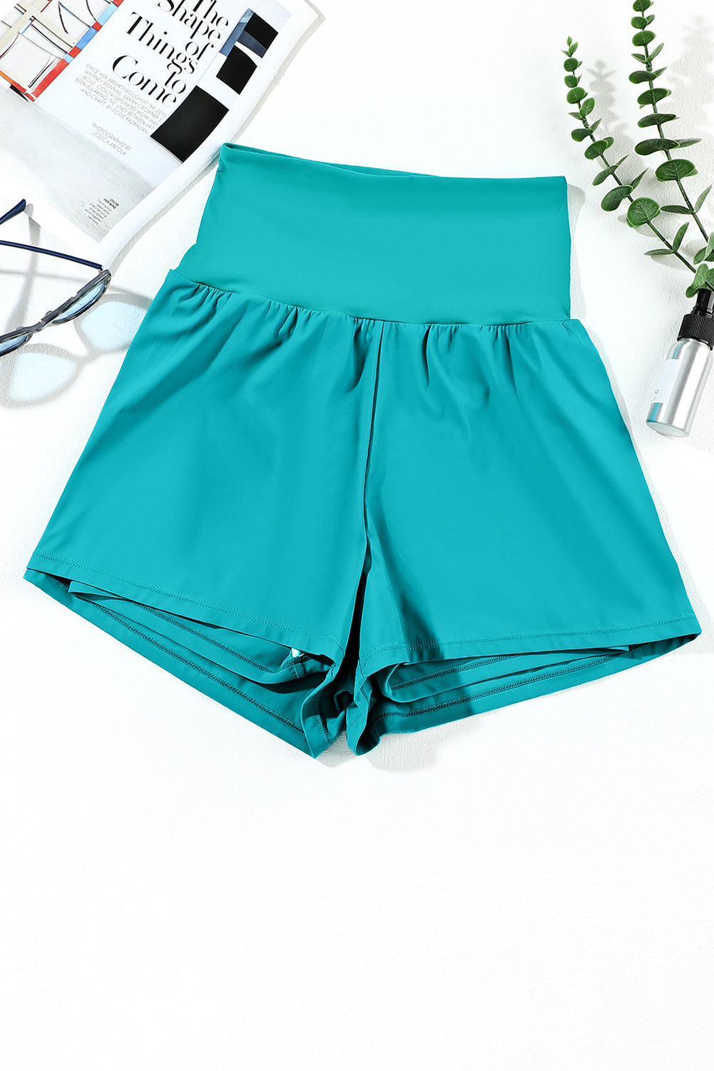 Pocketed High Waist Swim Shorts - RebelReine Apparel & Co.