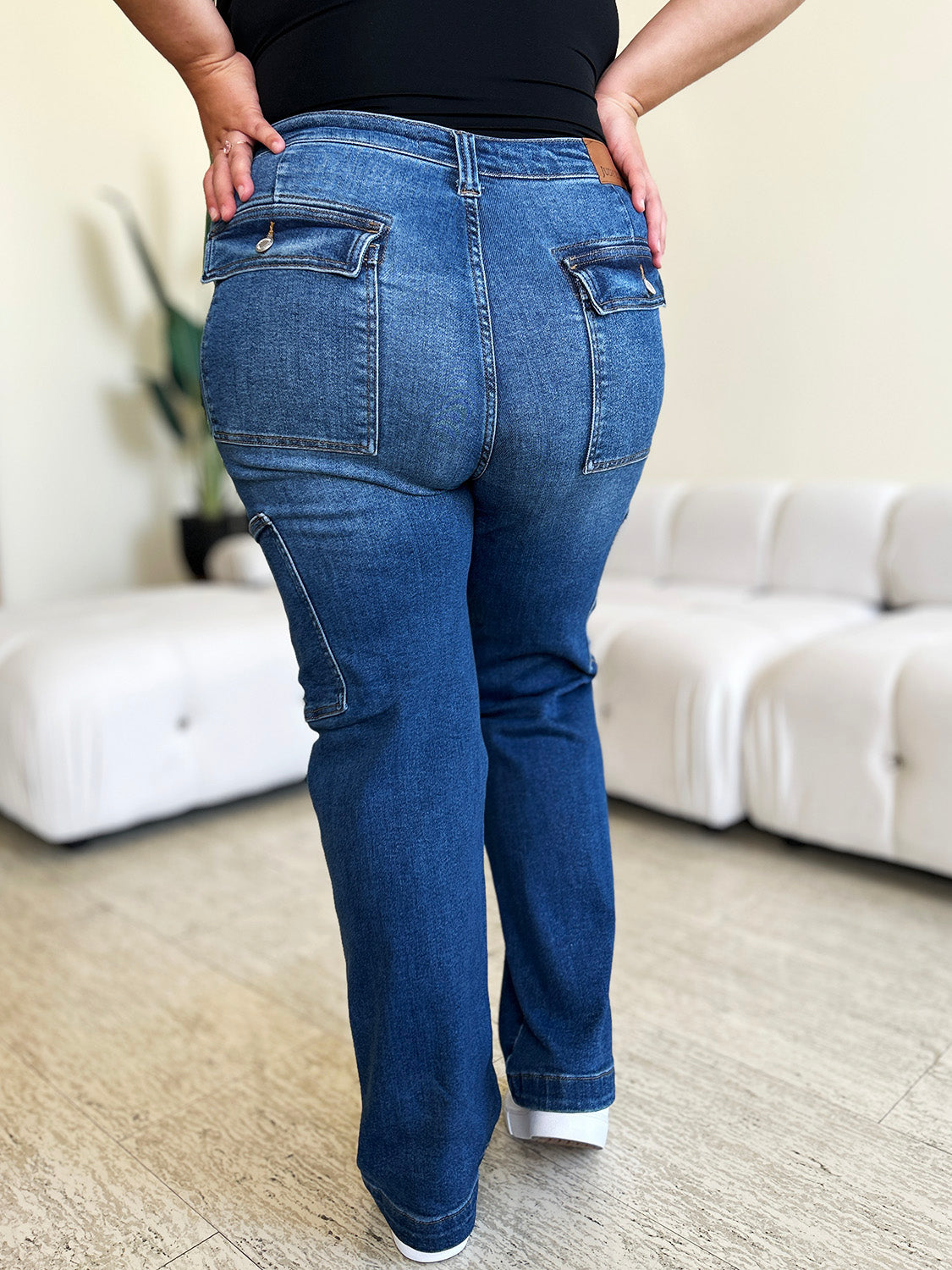 Judy Blue Full Size High Waist Straight Cargo Jeans - RebelReine Apparel & Co.