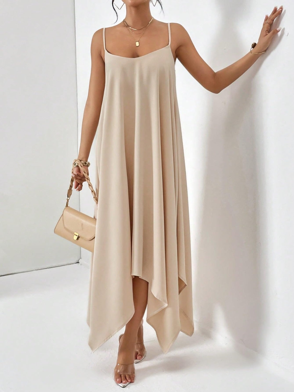 Scoop Neck Midi Cami Dress - RebelReine Apparel & Co.