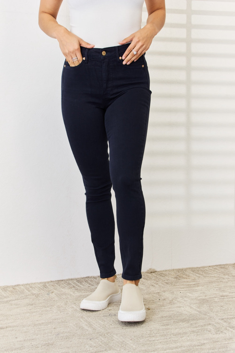 Judy Blue Full Size Garment Dyed Tummy Control Skinny Jeans - RebelReine Apparel & Co.