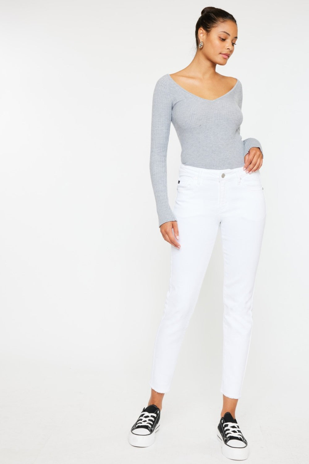 Kancan Mid Rise Ankle Skinny Jeans - RebelReine Apparel & Co.