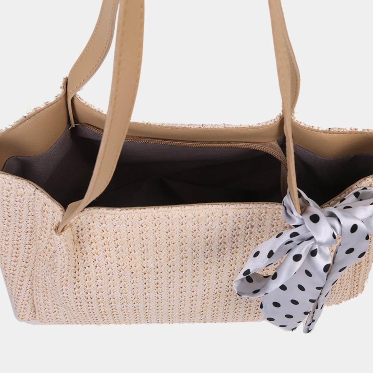 Straw Woven Leather Strap Handbag - RebelReine Apparel & Co.