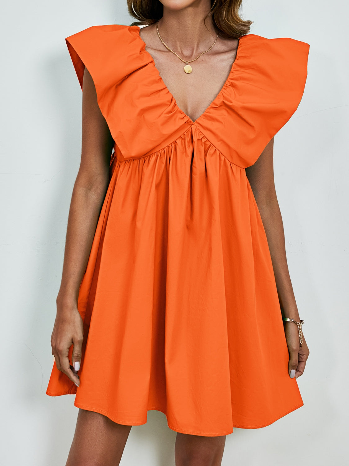 V-Neck Cap Sleeve Mini Dress - RebelReine Apparel & Co.