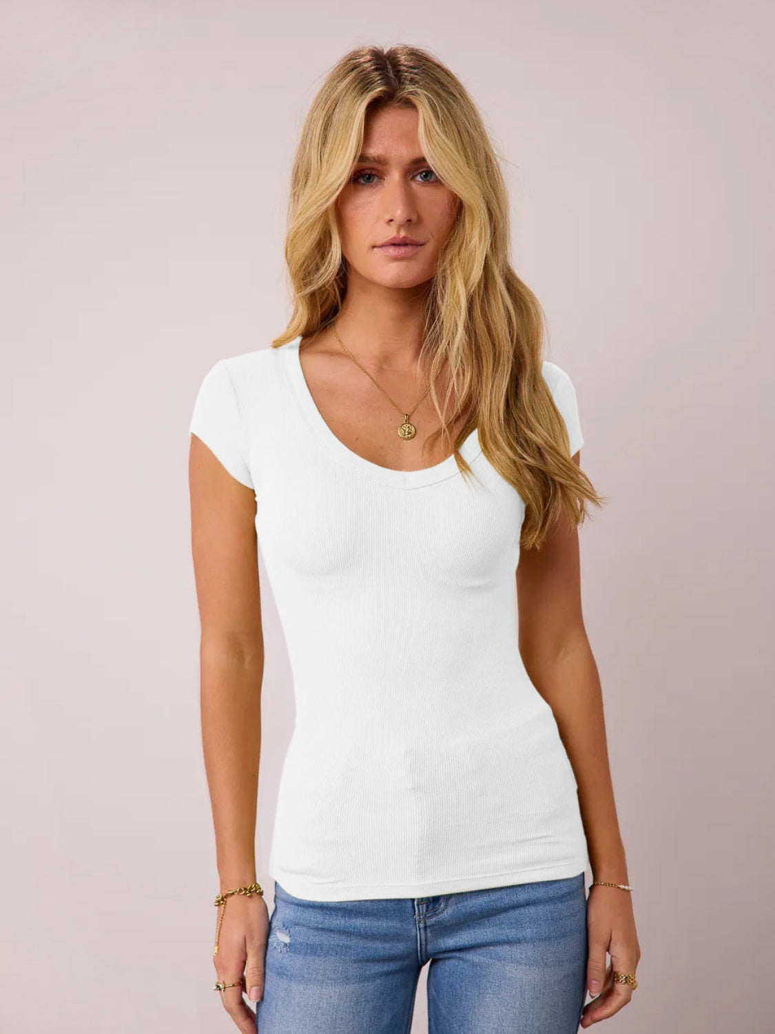 Scoop Neck Cap Sleeve T-Shirt - RebelReine Apparel & Co.